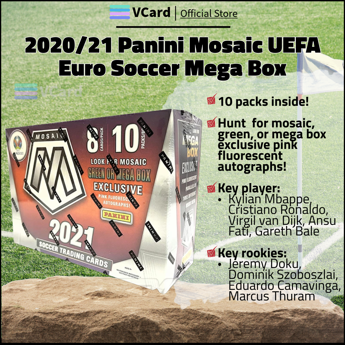 202021 Panini Mosaic UEFA Euro Soccer Mega Box sq 2020/21 Panini Mosaic UEFA Euro Soccer Mega Box - Image 1