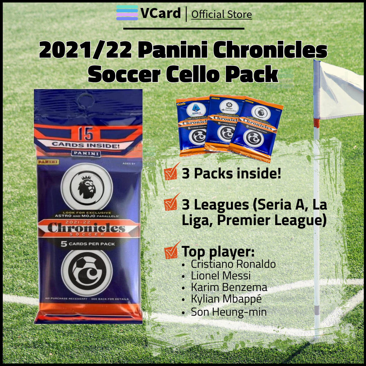 202122 Panini Chronicles Soccer Cello Pack sq 2021/22 Panini Chronicles Soccer Cello Pack - Image 1