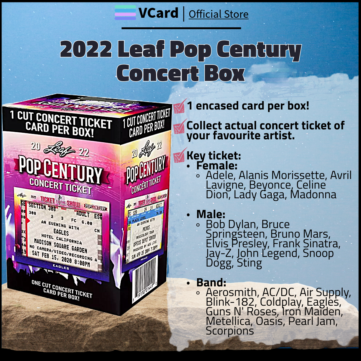 2022 Leaf Pop Century Concert Ticket Box sq 2022 Leaf Pop Century Concert Ticket Box - Image 1