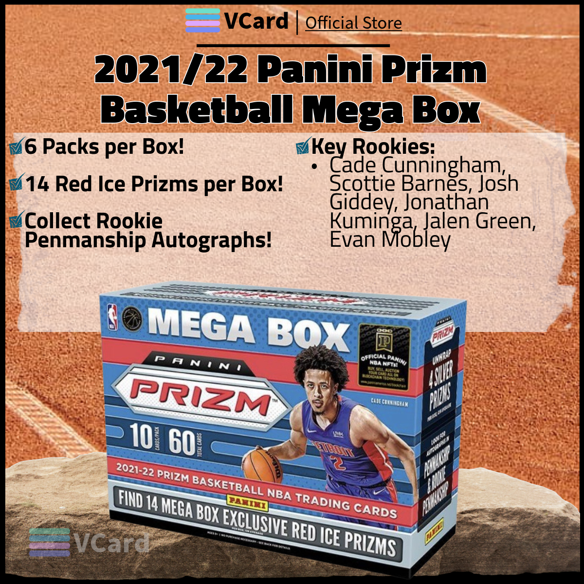 202122 Panini Prizm Basketball Mega Box sq 2021/22 Panini Prizm Basketball Mega Box - Image 1