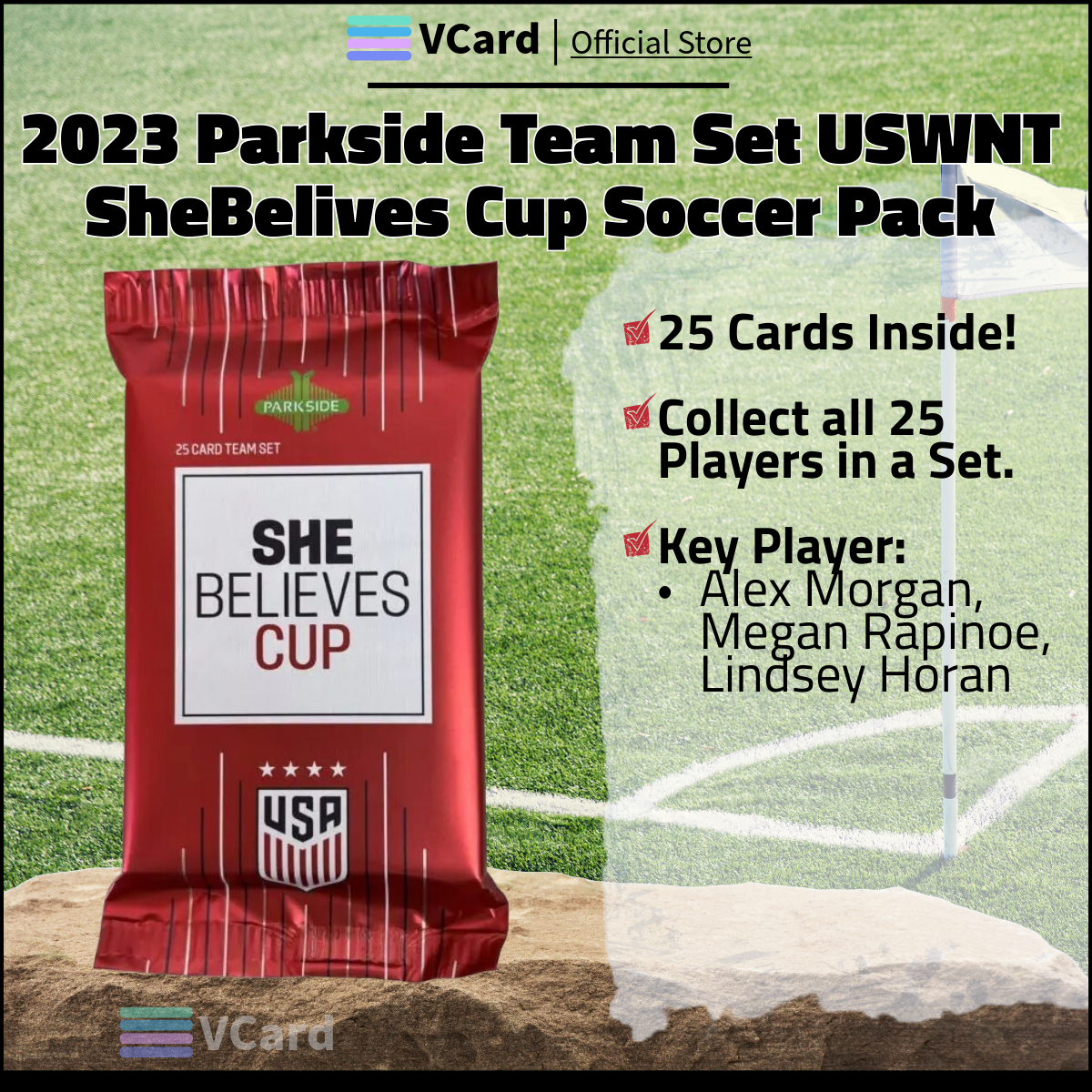 2023 Parkside Team Set USWNT SheBelives Cup Soc sq 2023 Parkside Team Set USWNT SheBelives Cup Soccer Pack - Image 1
