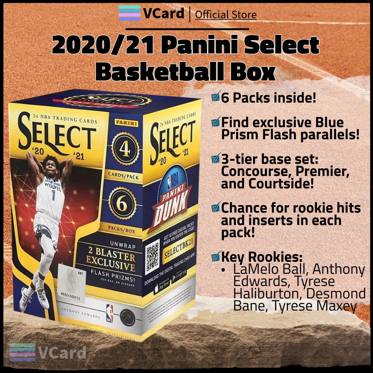 202021 Panini Select Basketball Box sq 2020/21 Panini Select Basketball Box - Image 1