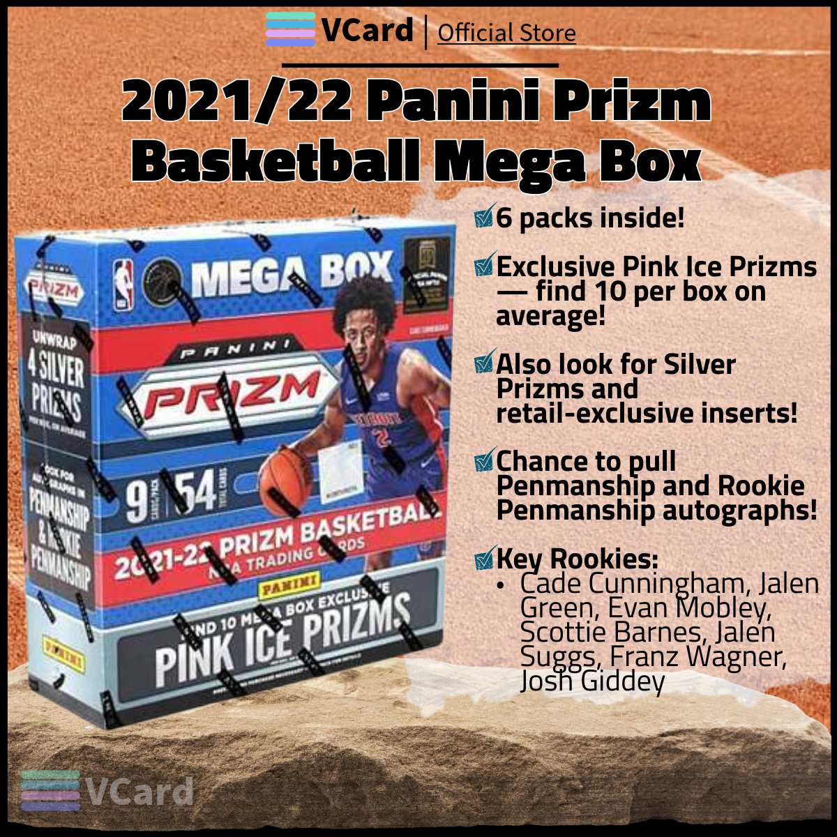 202122 Panini Prizm Basketball1 Mega Box sq 2021/22 Panini Prizm Basketball Mega Box - Image 1