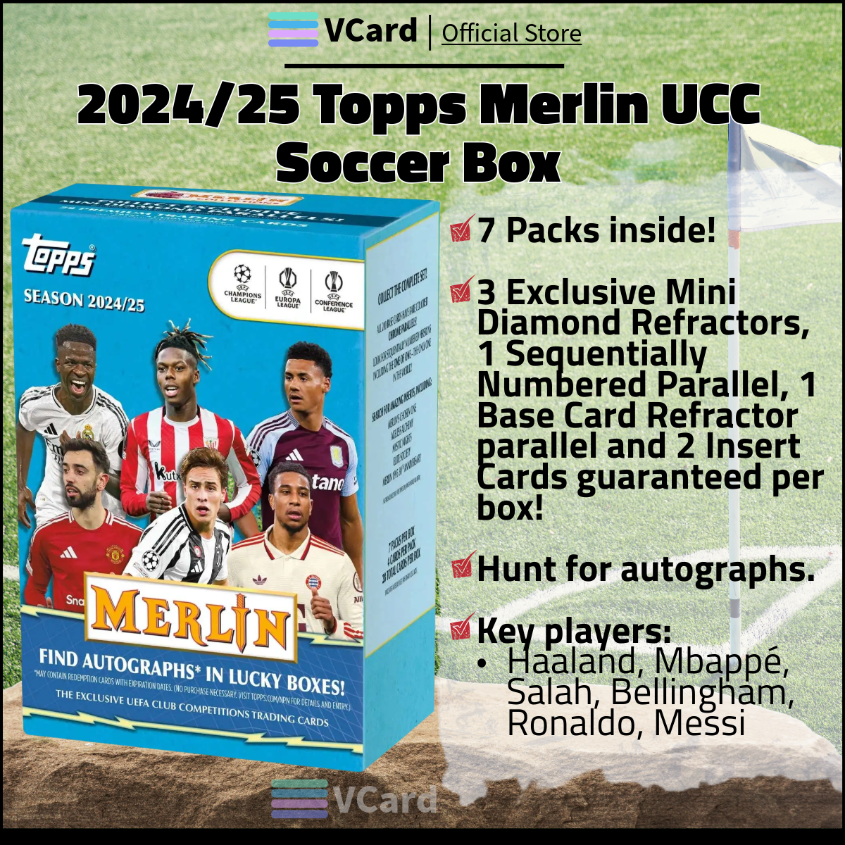 202425 Topps Merlin UCC Soccer Box sq 2024/25 Topps Merlin UCC Soccer Box - Image 1