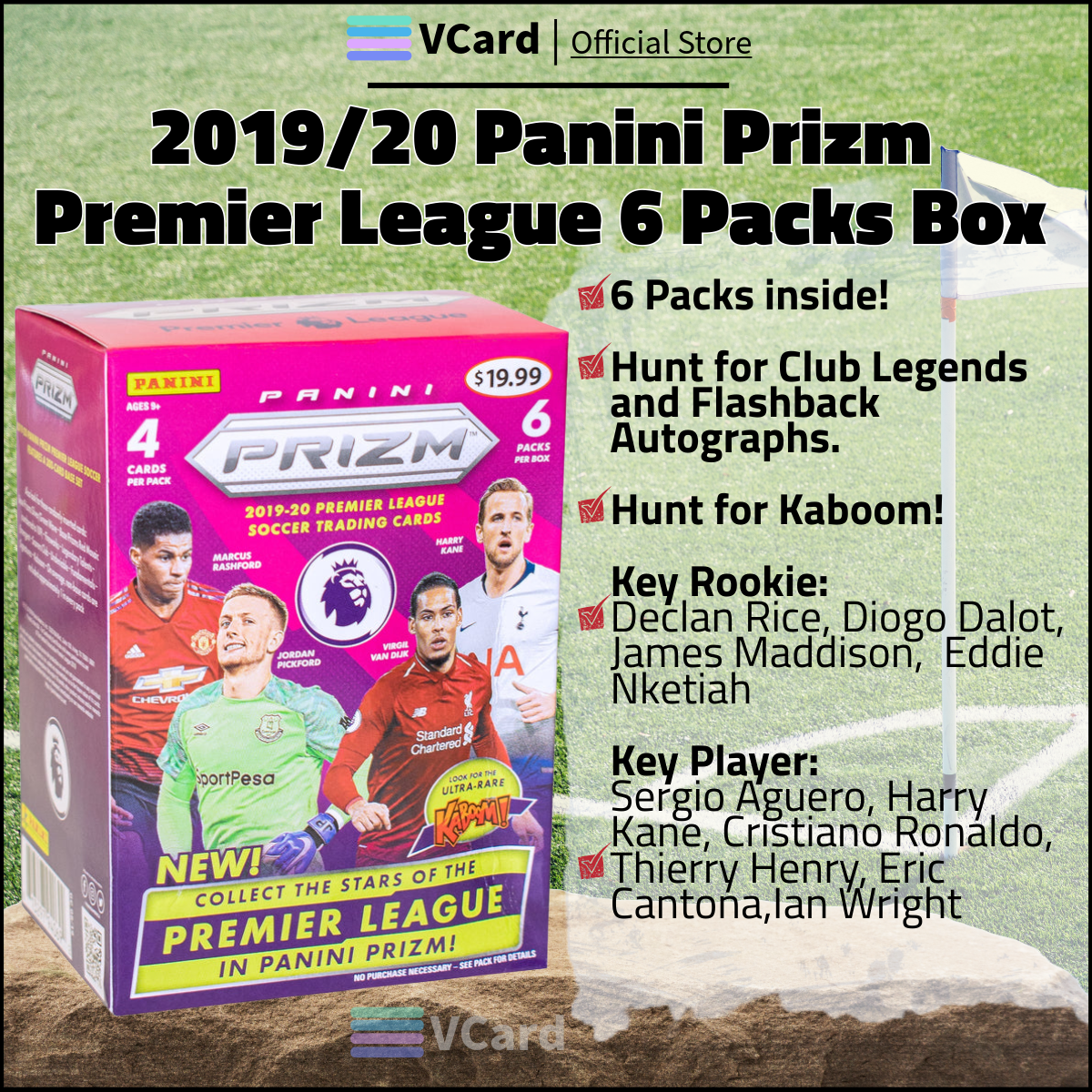 201920 Panini Prizm Premier League Soccer 6 Pac sq 2019/20 Panini Prizm Premier League Soccer 6 Packs Box - Image 1