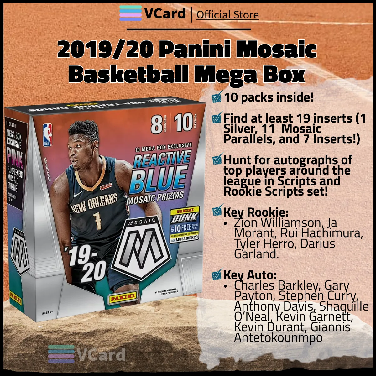 201920 Panini Mosaic Basketball Mega Box sq 2019/20 Panini Mosaic Basketball Mega Box - Image 1