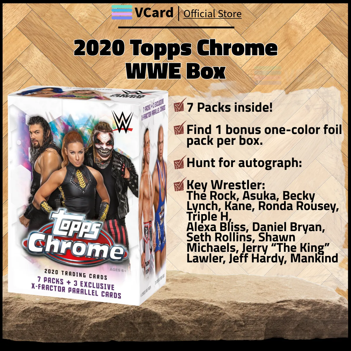 2020 Topps Chrome WWE Wrestling Box sq 2020 Topps Chrome WWE Wrestling Box - Image 1