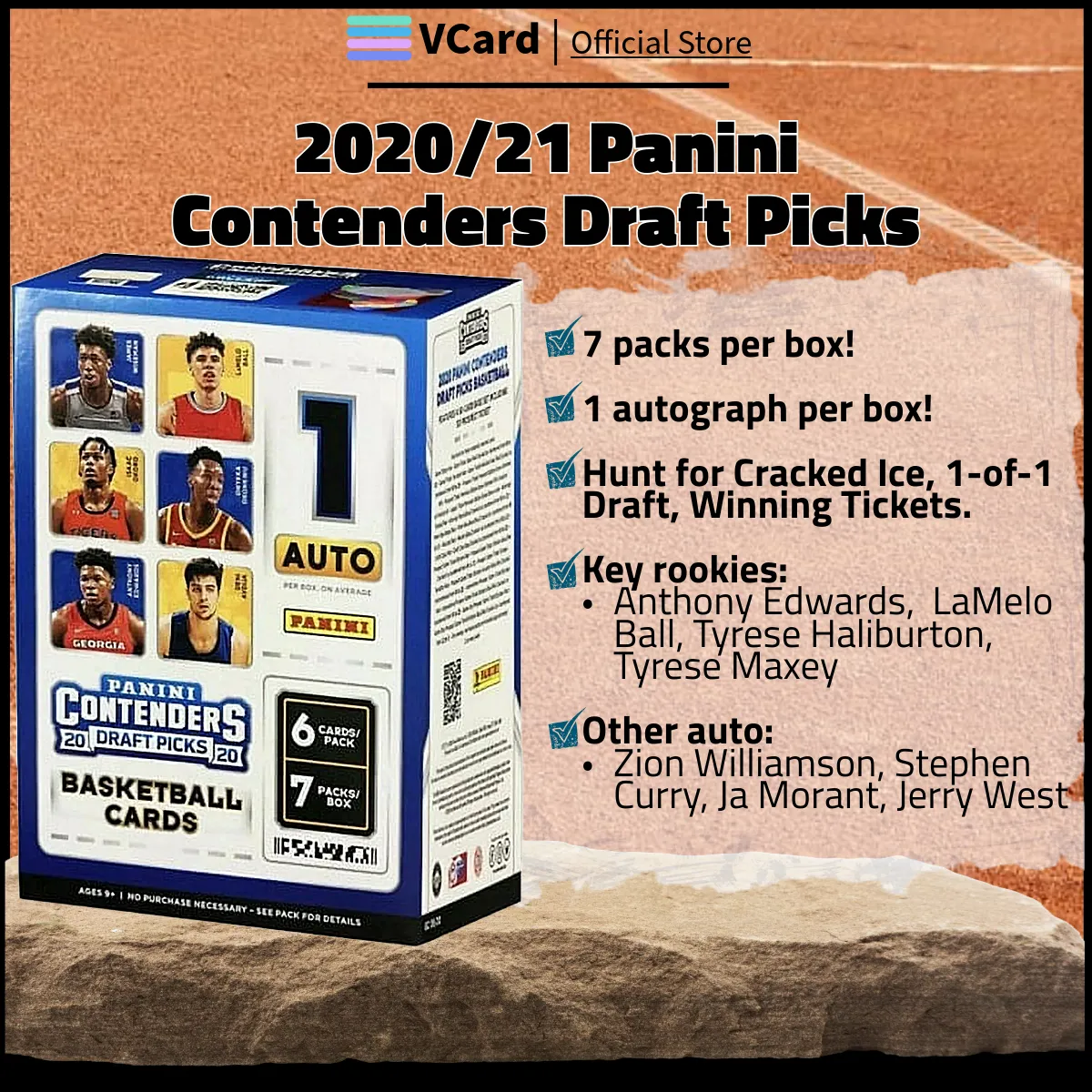 202021 Panini Contenders Draft Picks Basketball sq 2020/21 Panini Contenders Draft Picks Basketball Box - Image 1