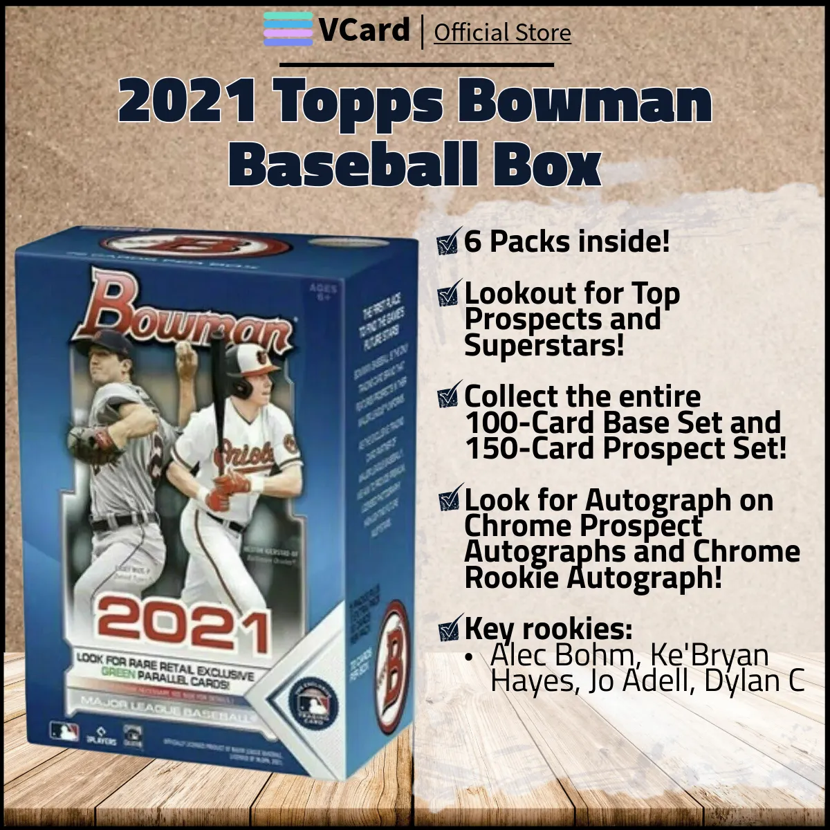 2021 Topps Bowman Baseball Box sq 2021 Topps Bowman Baseball Box - Image 1