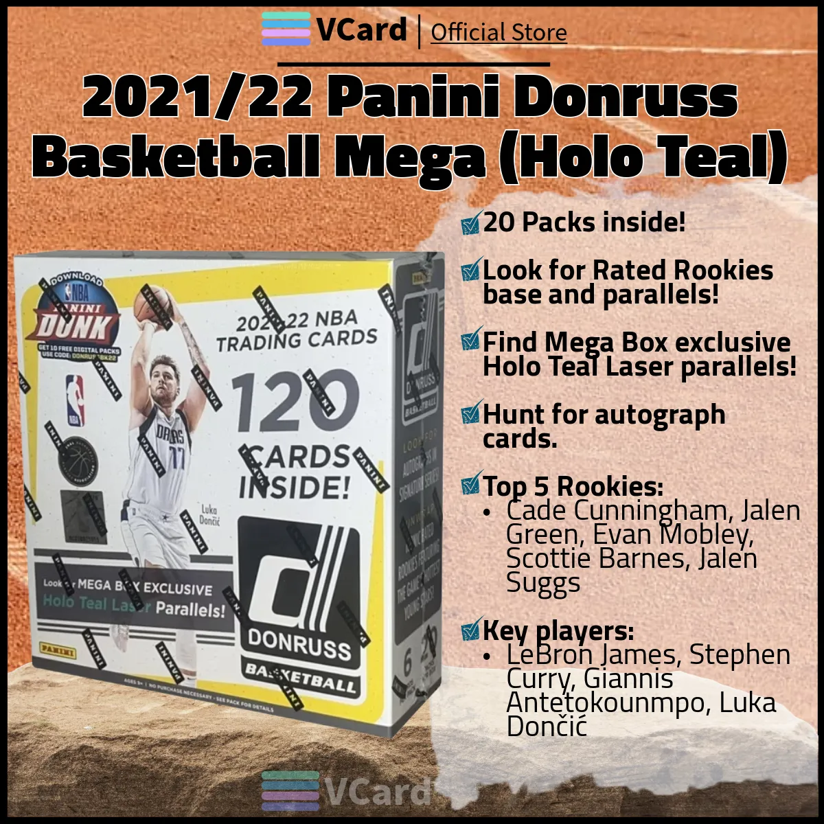 202122 Panini Donruss Basketball1 Mega Box sq 2021/22 Panini Donruss Basketball Mega Box - Image 1