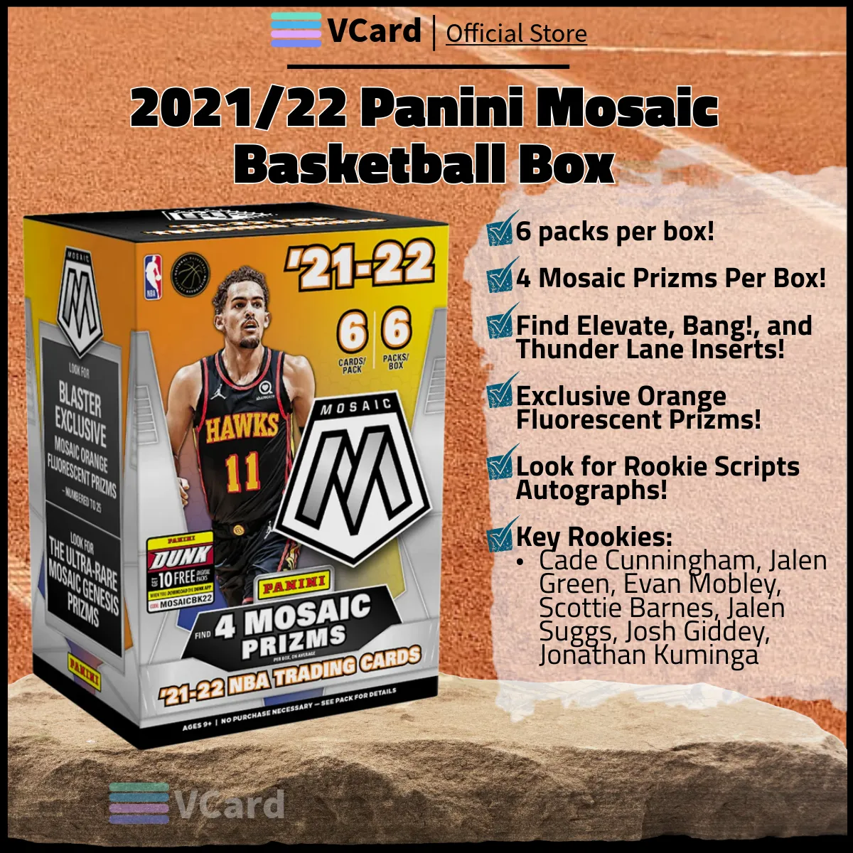 202122 Panini Mosaic Basketball Box sq 2021/22 Panini Mosaic Basketball Box - Image 1