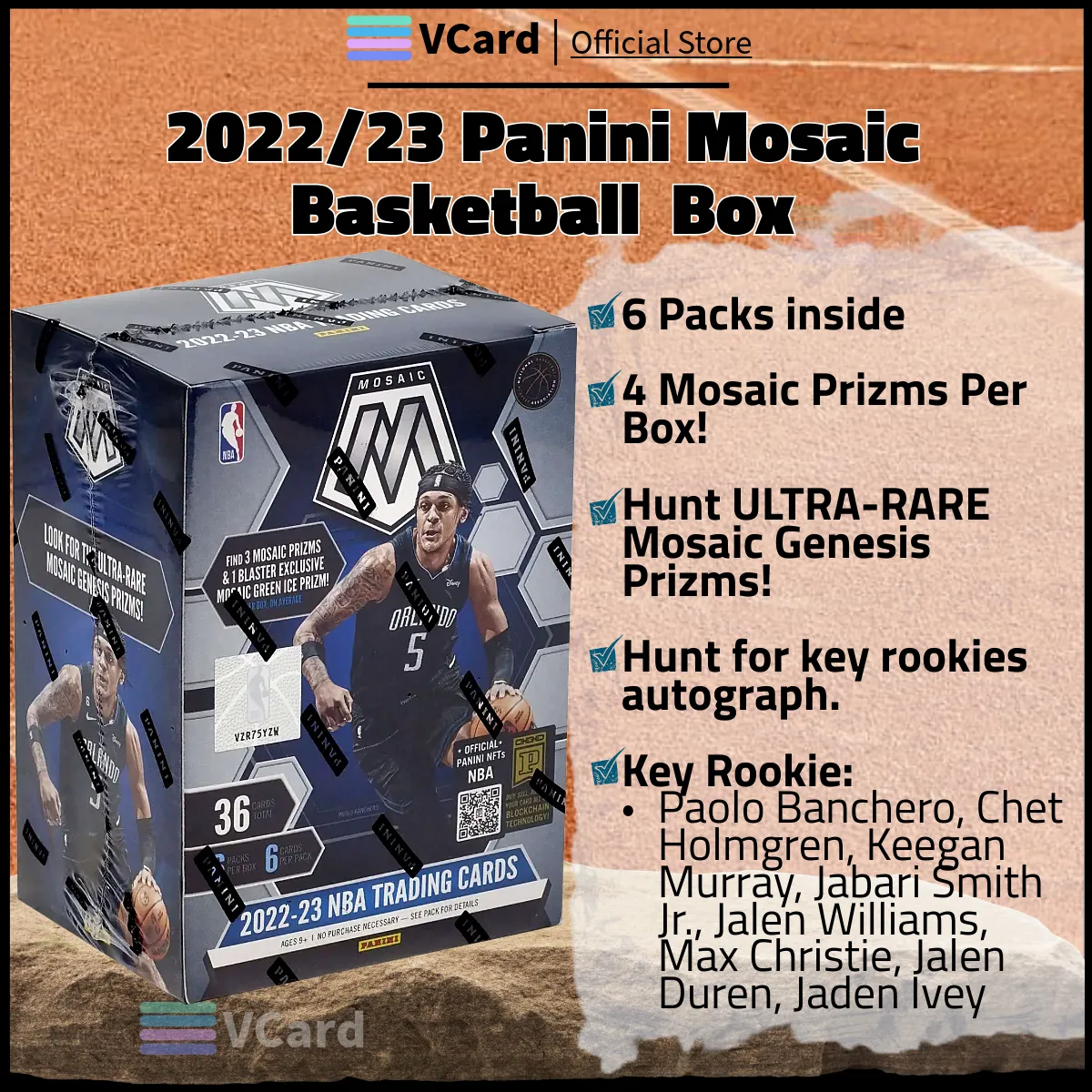 202223 Panini Mosaic Basketball Box sq 2022/23 Panini Mosaic Basketball Box - Image 1