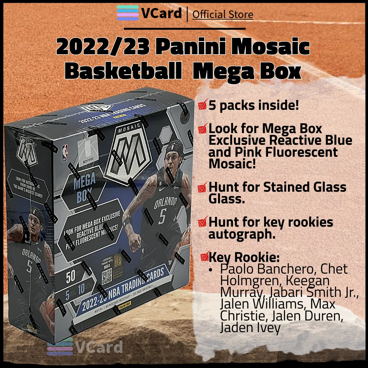 202223 Panini Mosaic Basketball Mega Box sq 2022/23 Panini Mosaic Basketball Mega Box - Image 1