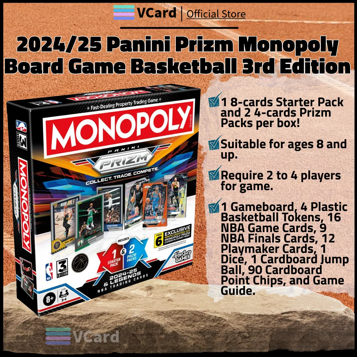 202425 Panini Prizm Monopoly Board Game Basketb sq 2024/25 Panini Prizm Monopoly Board Game Basketball Box (3rd Edition) - Image 1