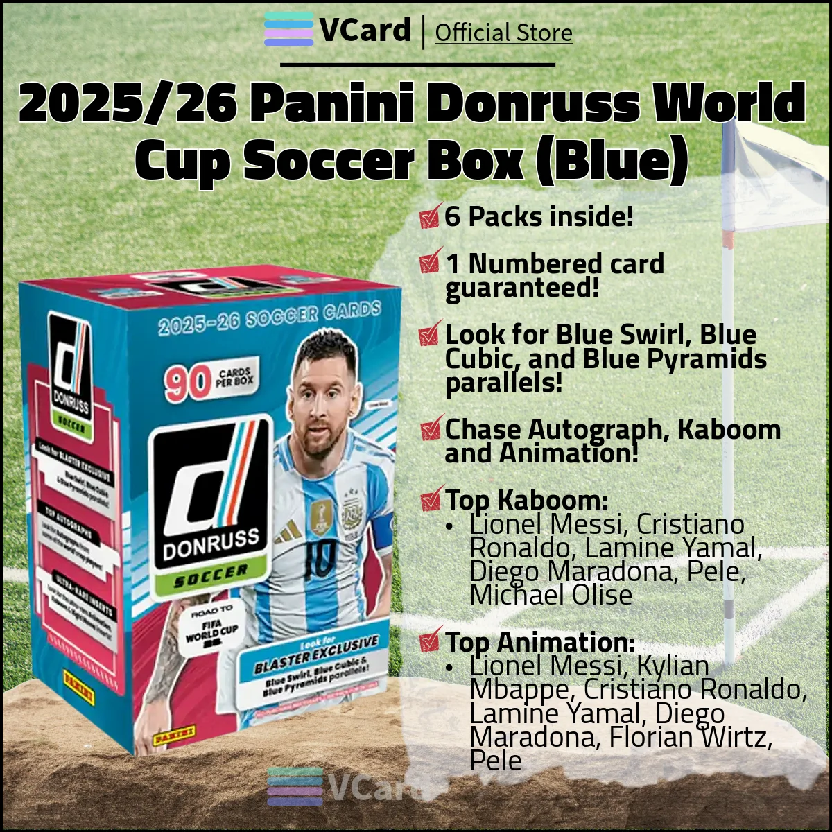 202526 Panini Donruss World Cup Soccer Blue sq 2025/26 Panini Donruss World Cup Soccer Box (Blue) - Image 1
